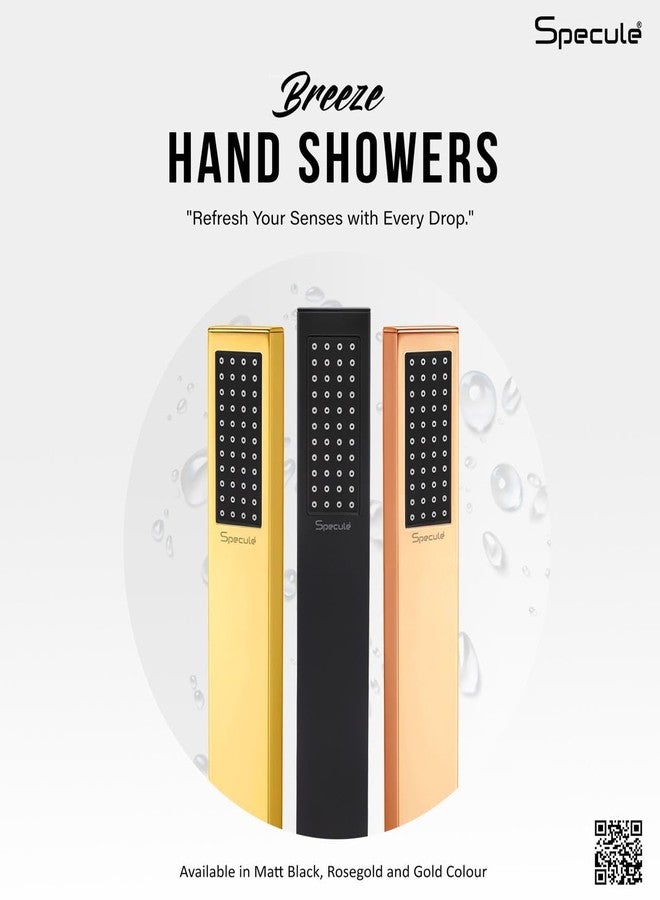 Specule, SS304 Black Hand Shower Set for Bathroom | Handheld Shower Head with Easy Clean Rub-It Nozzle System | Polished Finish | Durable & Stylish Shower Solution - Image 4